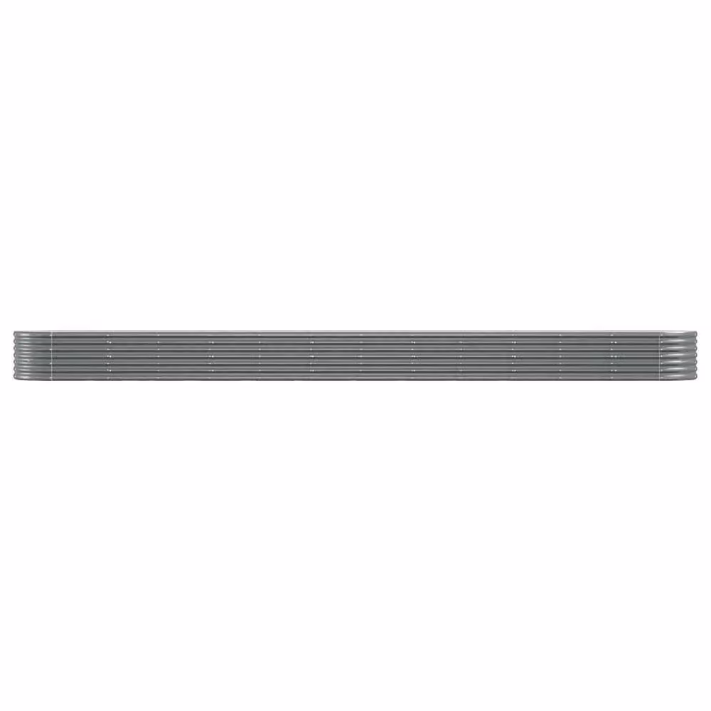 Berkfield Home Garden Grey Powder-coated Steel Raised Bed W/D/H: 512 x 80 x 36 cm – 2