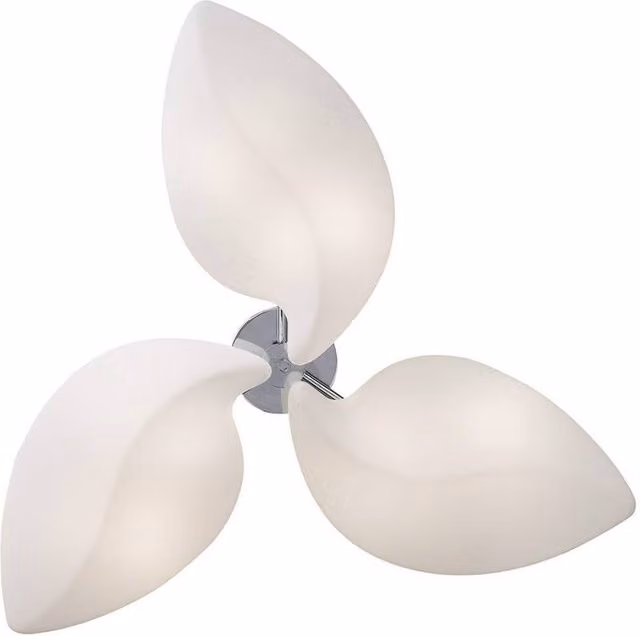 Netlighting Natura Semi Flush Ceiling Light, 6 x E27, Polished Chrome and Opal White/Grey