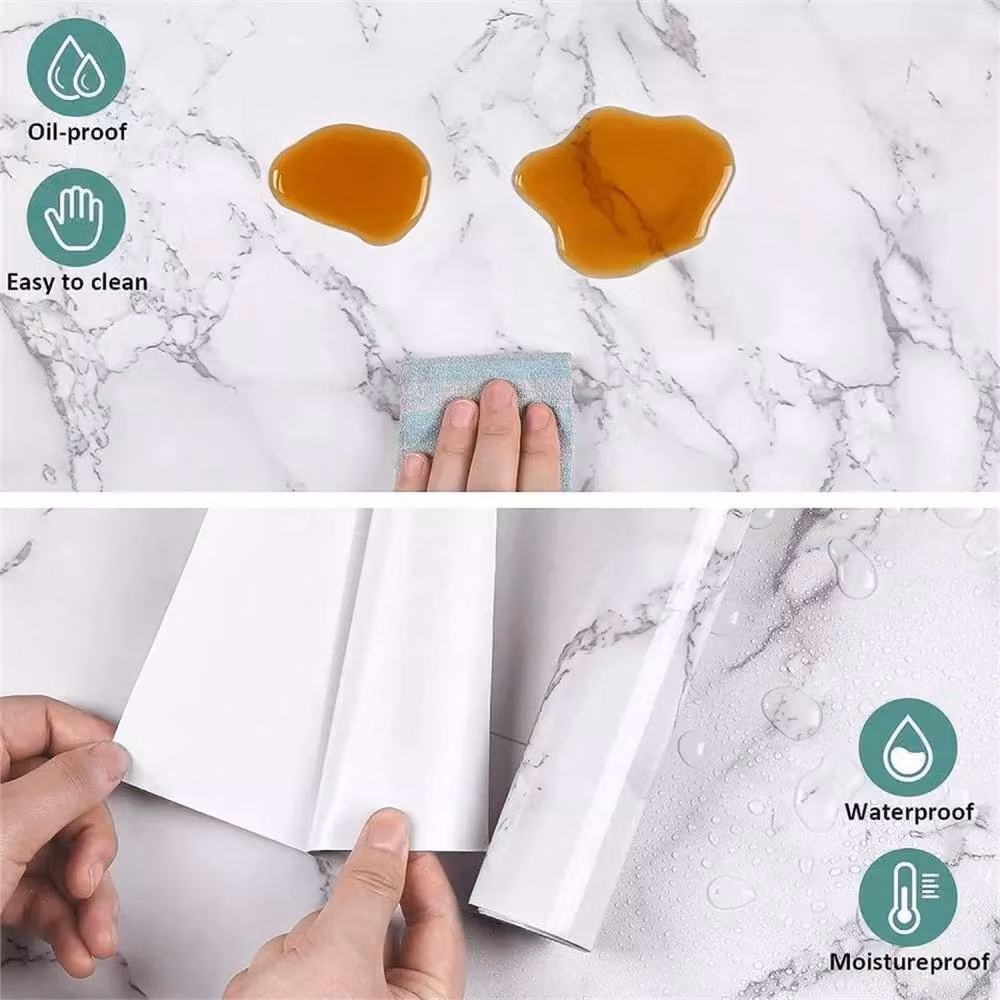 SPETLEK Self Adhesive White Kitchen Worktop Covering Vinyl Film – 2
