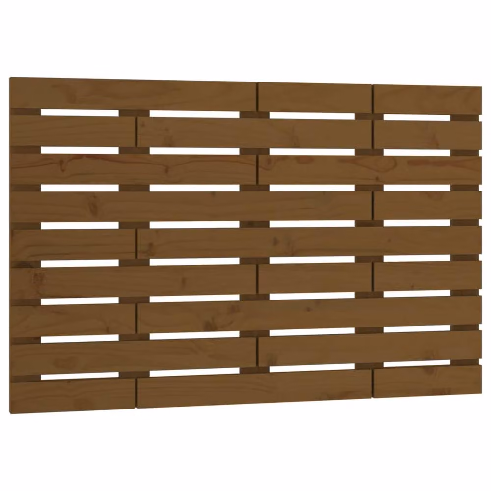 Berkfield Home Solid Wood Pine Wall Headboard in Honey Brown, W: 106 cm, D: 3 cm, H: 63 cm – 2
