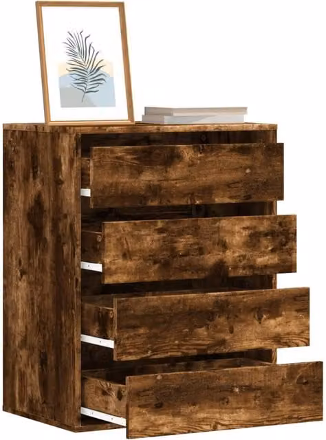 Berkfield Home Corner Chest of Drawers in Old Wood Brown, W/D/H: 60 x 41 x 76 cm