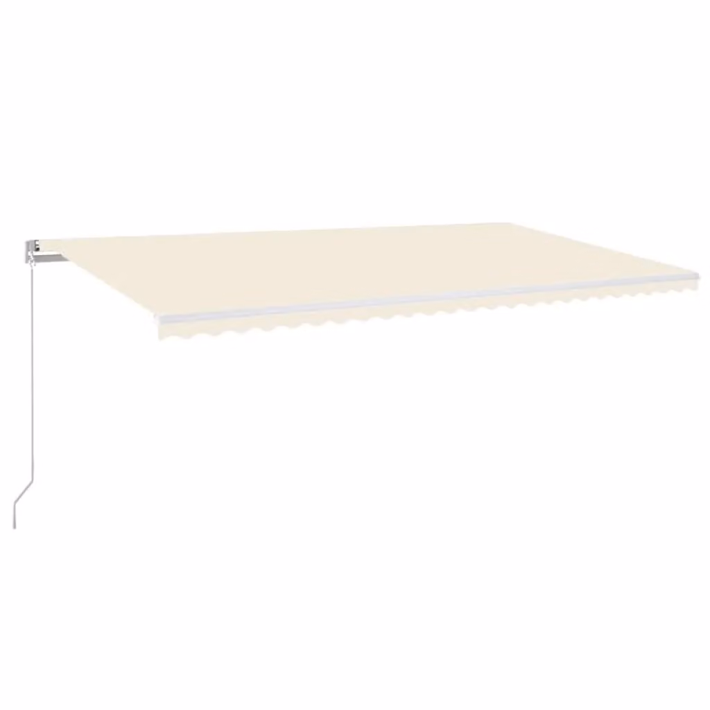 Berkfield Home Manual Retractable Awning with LED, W: 600 cm, D: 300 cm, Beige