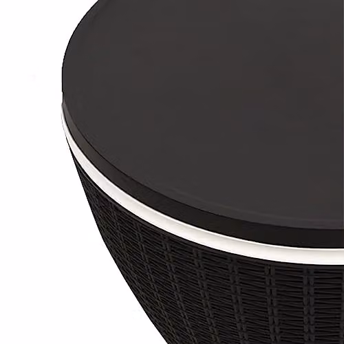 vidaXL 3-in-1 Ice Cooler Table in Black Matt Polypropylene, W/D/H: 100 x 57 x 48 cm – 3