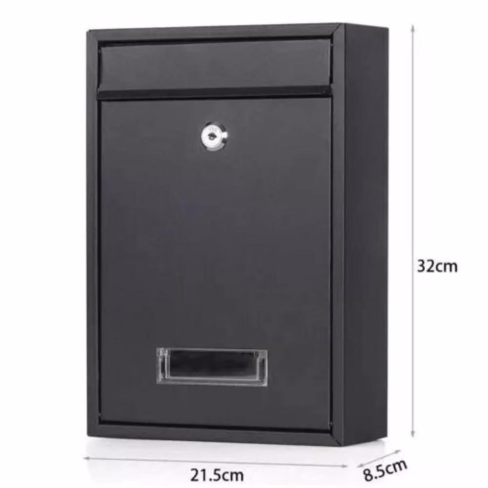 Nordara Simple Outdoor Lockable Letter Post Box in Black, W: 50 cm, D: 50 cm, H: 32 cm – 2