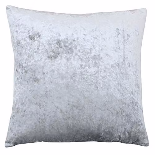 Paoletti Verona Silver Crushed Velvet Square Polyester Filled Cushion W/D/H: 55 x 55 x 55 cm