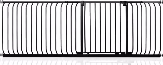 Safetots Elite Pressure Baby Gate, Swing Door, Matt Black, Width: 207 cm - 216 cm