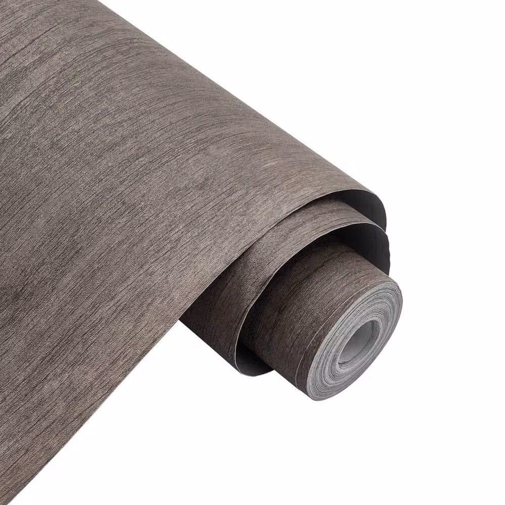NESTLUNE Self-Adhesive Waterproof Vinyl Floor Paper Roll, Grey Wood Effect Plank, W: 52 cm, L: 1000 cm – 3