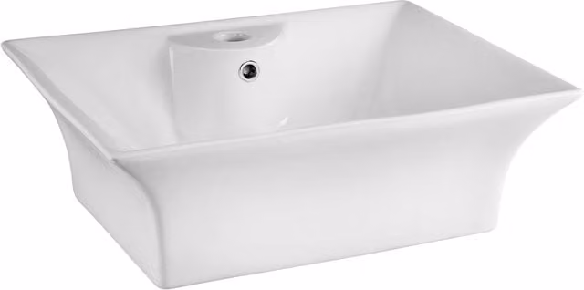 Balterley Rectangular Vessel Basin for Countertop, White, W: 49.6 cm, D: 41.1 cm, H: 19.1 cm