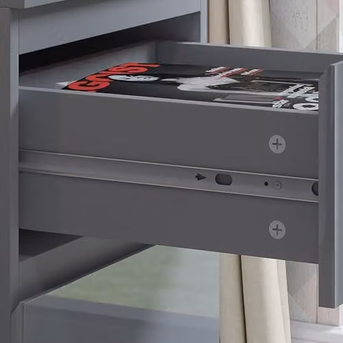 FWStyle Stora Grey Gloss 2 Drawer Bedside Table, W/D/H: 55 x 40 x 40 cm – 4