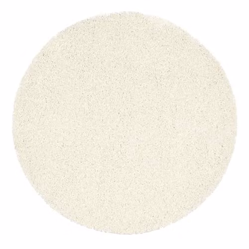 My Mat Round Shaggy Pile Rug in Beige and White, Diameter: 100 cm