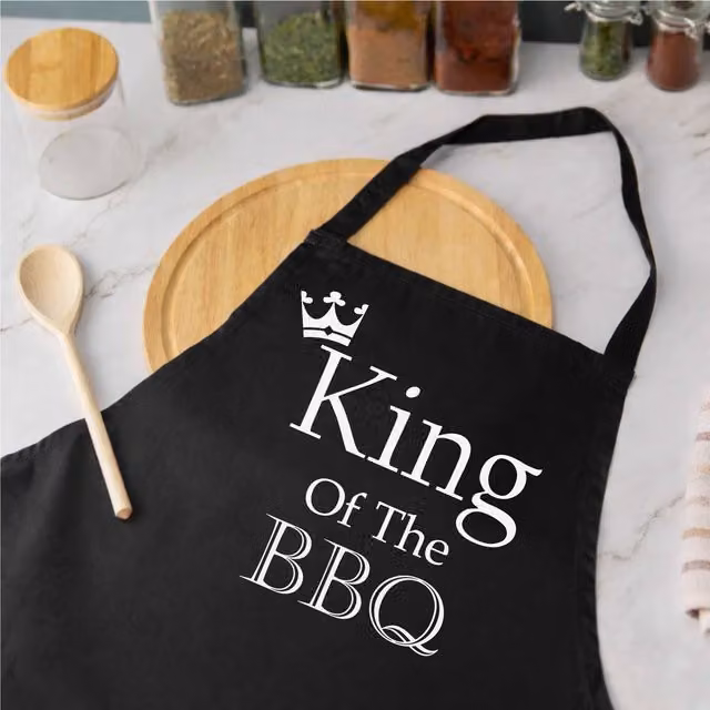 60 Second Makeover King Of The BBQ Black Polyester Apron for Men – 1