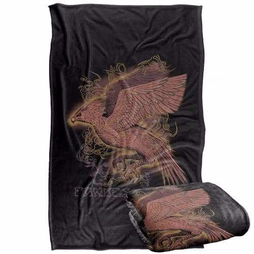 Warner Bros. Harry Potter Phoenix Fawkes Super Soft Fleece Throw Blanket, Multicolour