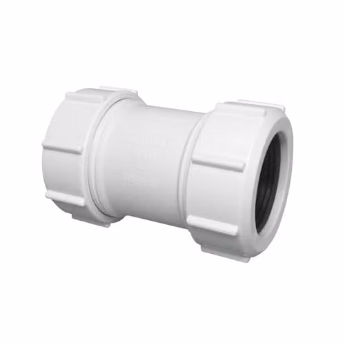 McAlpine 1.25 inch Universal Slip Through Straight Connector Coupling, White