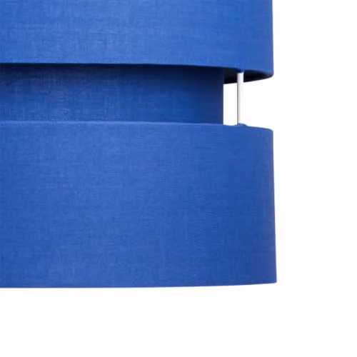 First Choice Lighting Pair of Blue Layered Fabric Easy Fit Round Light Shades – 2