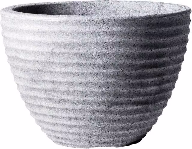 Stewart Low Honey Pot Planter in Alpine Grey Plastic