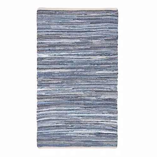 Homescapes Blue Denim Striped Cotton Chindi Rug, W/D/H: 150 x 240 cm – 2