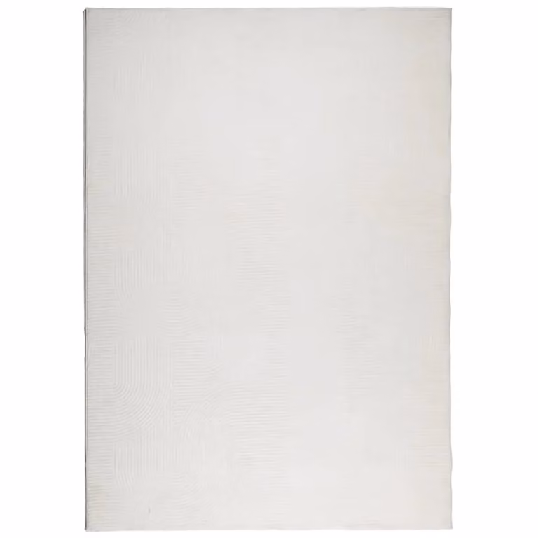 Berkfield Home IZA Short Pile Scandinavian Style Geometric Rug in Cream and Beige, W: 140 cm, D: 200 cm