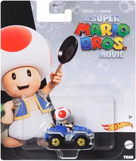 Hot Wheels Disney The Super Mario Bros. Movie Toad Playset Vehicle in Red and Multicolour