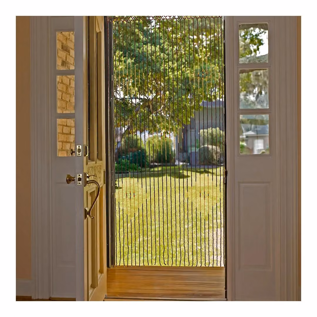 JVL Tuscany Hanging Diamond Wooden Beaded Door Curtain Screen, Multicolour, W: 90 cm, H: 180 cm – 2