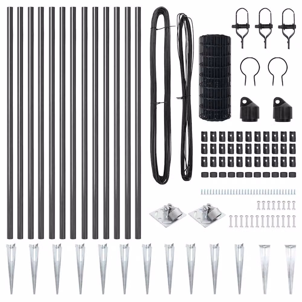 Berkfield Home Stylish Euro Fence with 13 Spike Posts, Grey Galvanised Steel, 1 x 25 m – 4