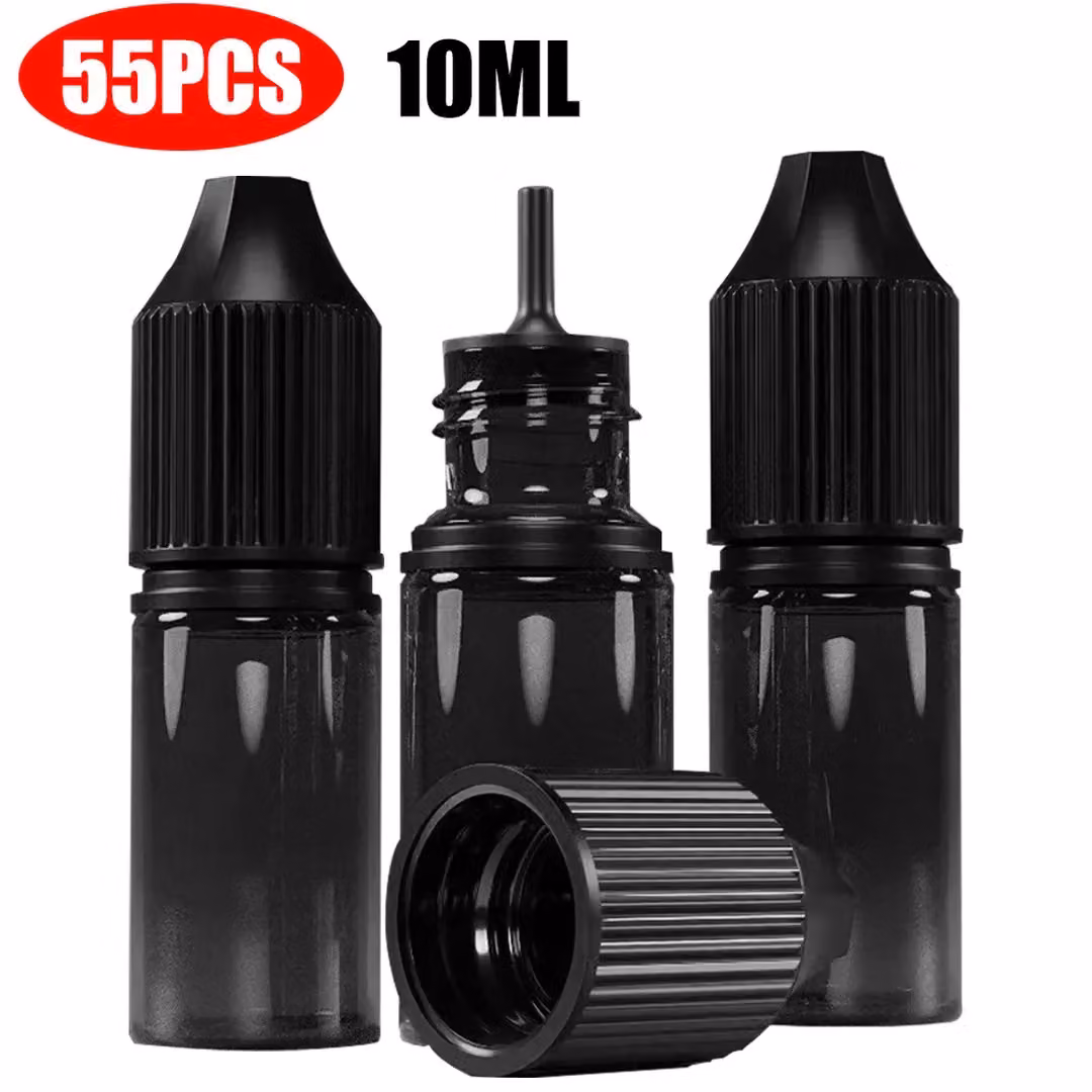 SPETLEK Empty Black Plastic Bottles for Essential Oils and Liquids, 10ml – 2