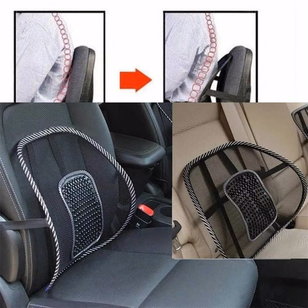 SPETLEK Black Contoured Mesh Lower Back Lumbar Support for Office and Car Seats, W/H: 120 x 90 cm – 4