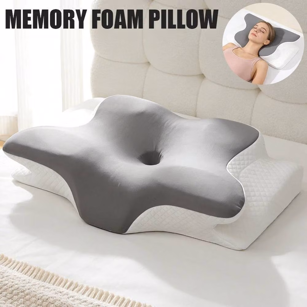PAWNORA Orthopedic Grey Memory Foam Wedge Pillow for Adults – 3