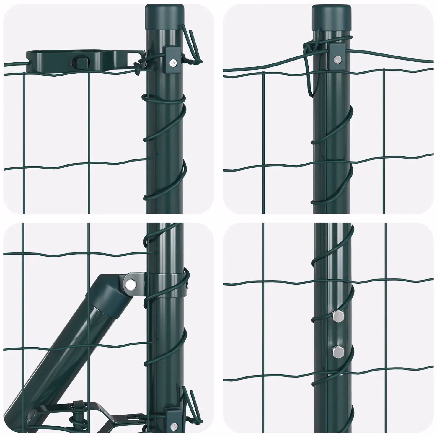 Berkfield Home Euro Fence with 13 Flanged Posts, Galvanised Steel, Silver, W: 25 m, H: 1.2 m – 4