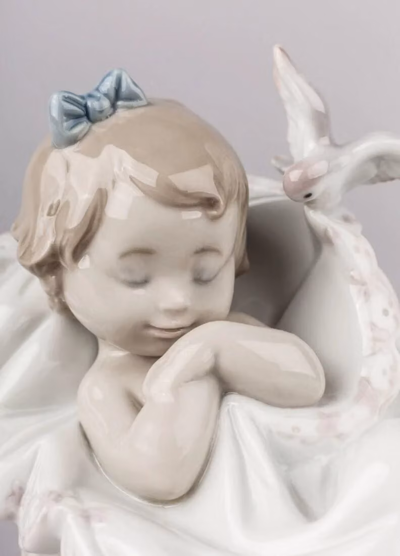 Lladró Comforting Dreams Girl Porcelain Figurine in White