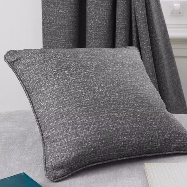 Dreams & Drapes Grey Floral Square Filled Cushion with Removable Cover, W/D/H: 43 x 43 x 43 cm