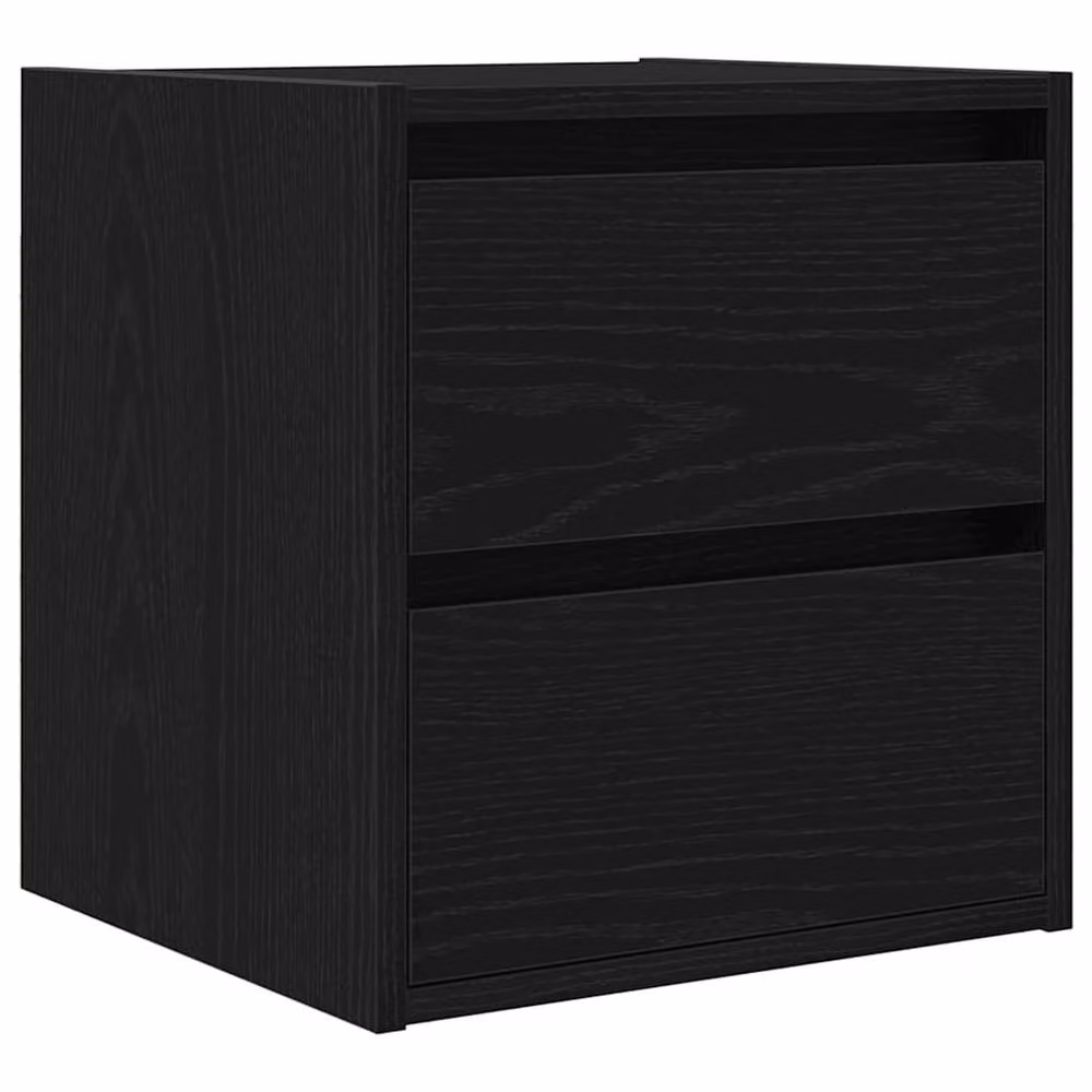Berkfield Home Wall-mounted Bedside Cabinet in Black Oak, W/D/H: 38 x 34 x 40 cm – 2