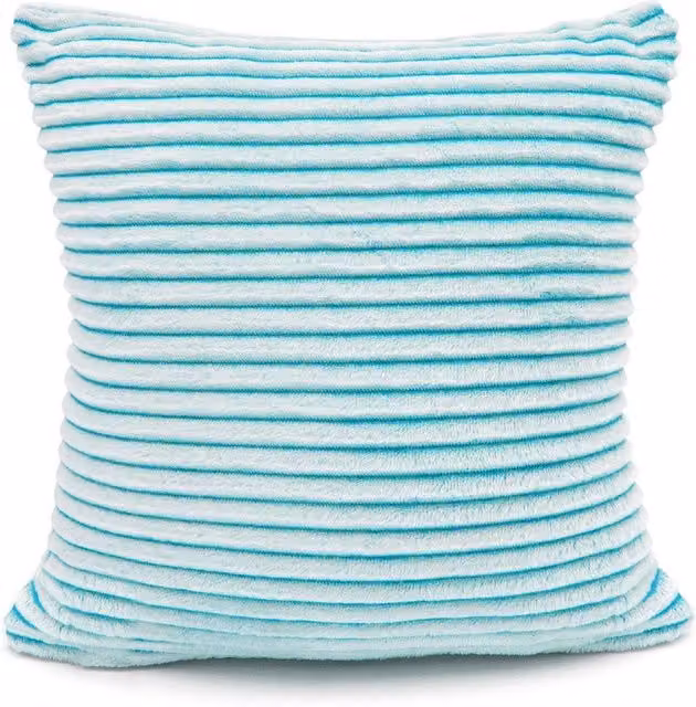 Velosso Soft Snug Deluxe Checked Cord Cushion in Petrol Blue and Turquoise