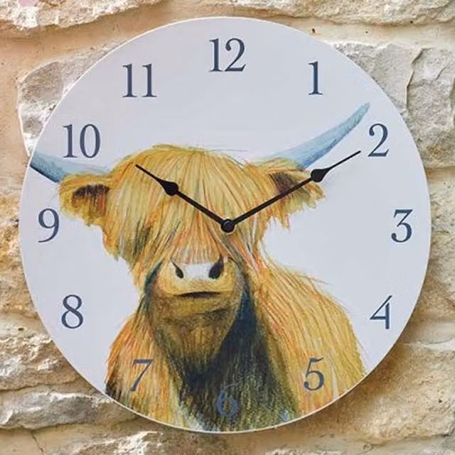 Marco Paul Modern Round Quartz Analog Wall Clock in Beige and Multicolour, Diameter: 30.48 cm