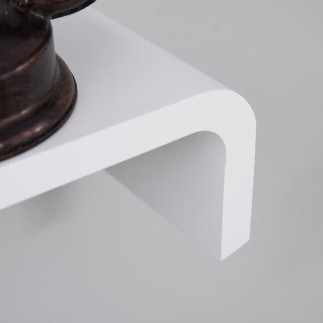HOMCOM Set of 3 White Wooden U-Shaped Wall Mounted Shelves