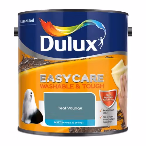 Dulux Matt Dispersion Paint in Petrol Blue, 2.5L – 2