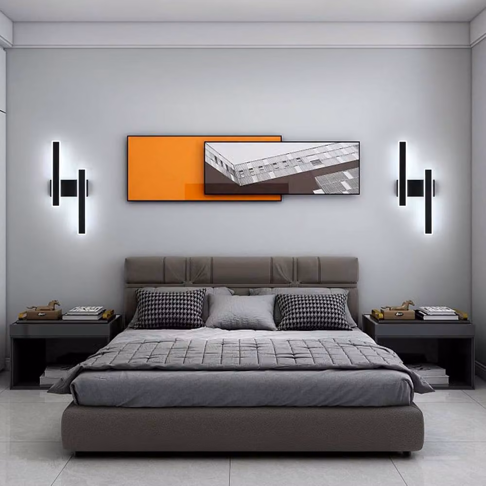 COMELY Black LED Indoor Wall Light, Adjustable Minimalist Long Strip Bar, W/D/H: 44 x 6 x 6 cm – 6