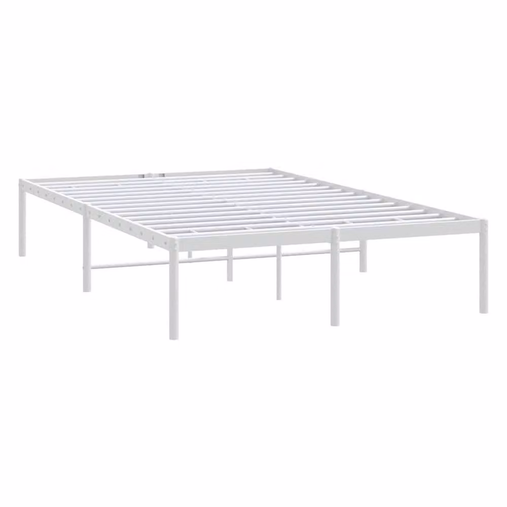 Berkfield Home Metal Small Double Bed Frame, White, W/D/H: 120 x 190 cm – 2