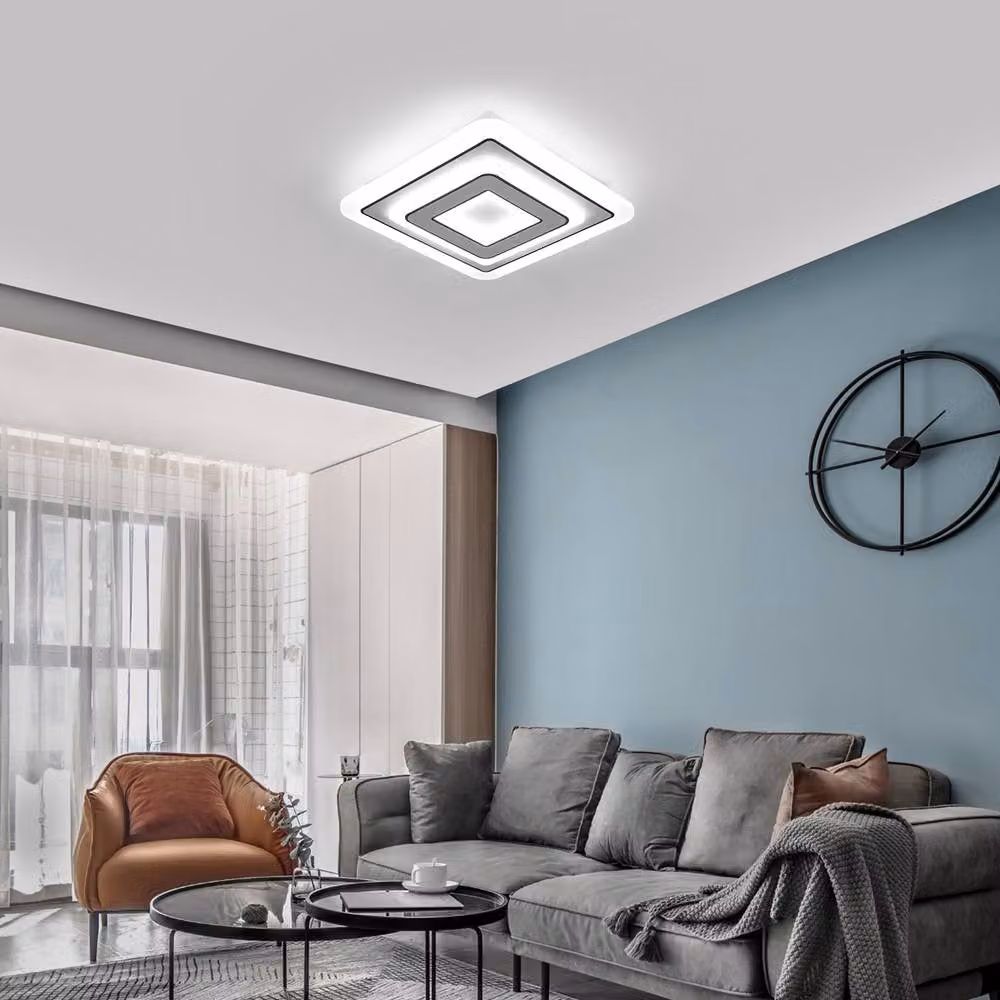Goeco Square LED Ceiling Light in White, 32W, Cool White – 2