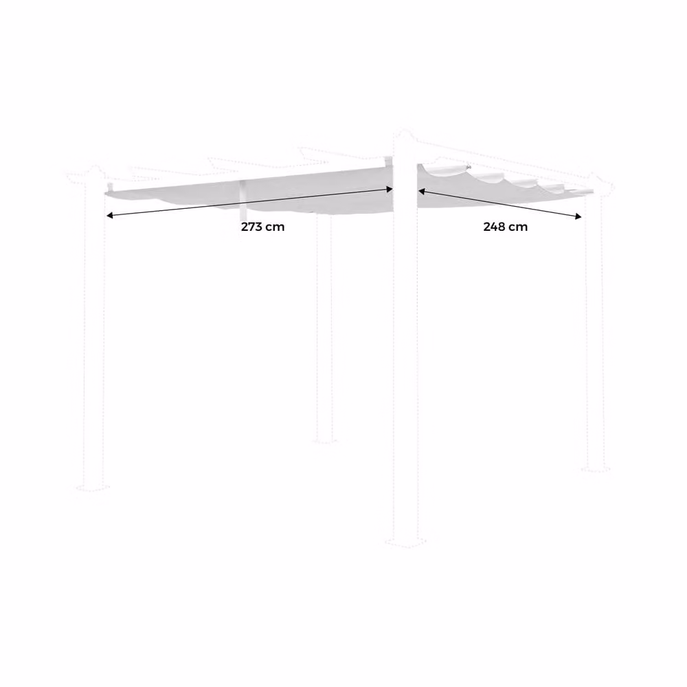 sweeek Replacement Pergola Canopy Roof in Medium Beige, 3 x 3 m