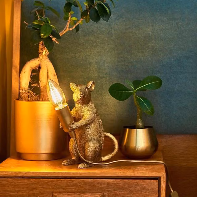 MiniSun Modern Gold Table Lamp with Transparent Glass Shade – 3
