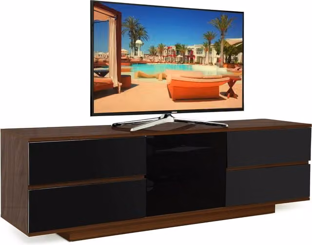 AVITUS ULTRA TV Cabinet with Glass Door in Walnut and Black