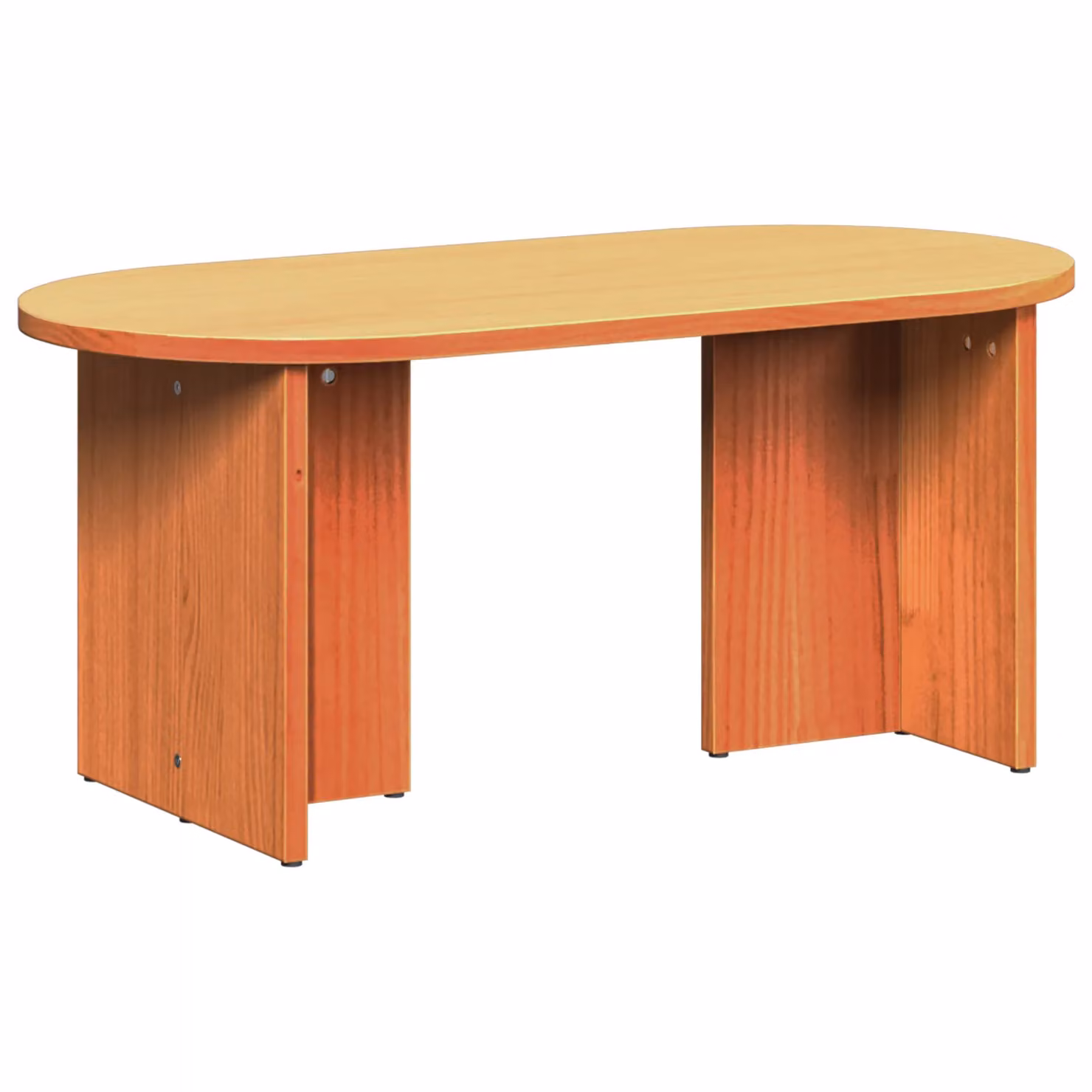 Berkfield Home Oval Coffee Table in Waxed Brown Solid Pine Wood, W/D/H: 80 x 39.5 x 35 cm – 2