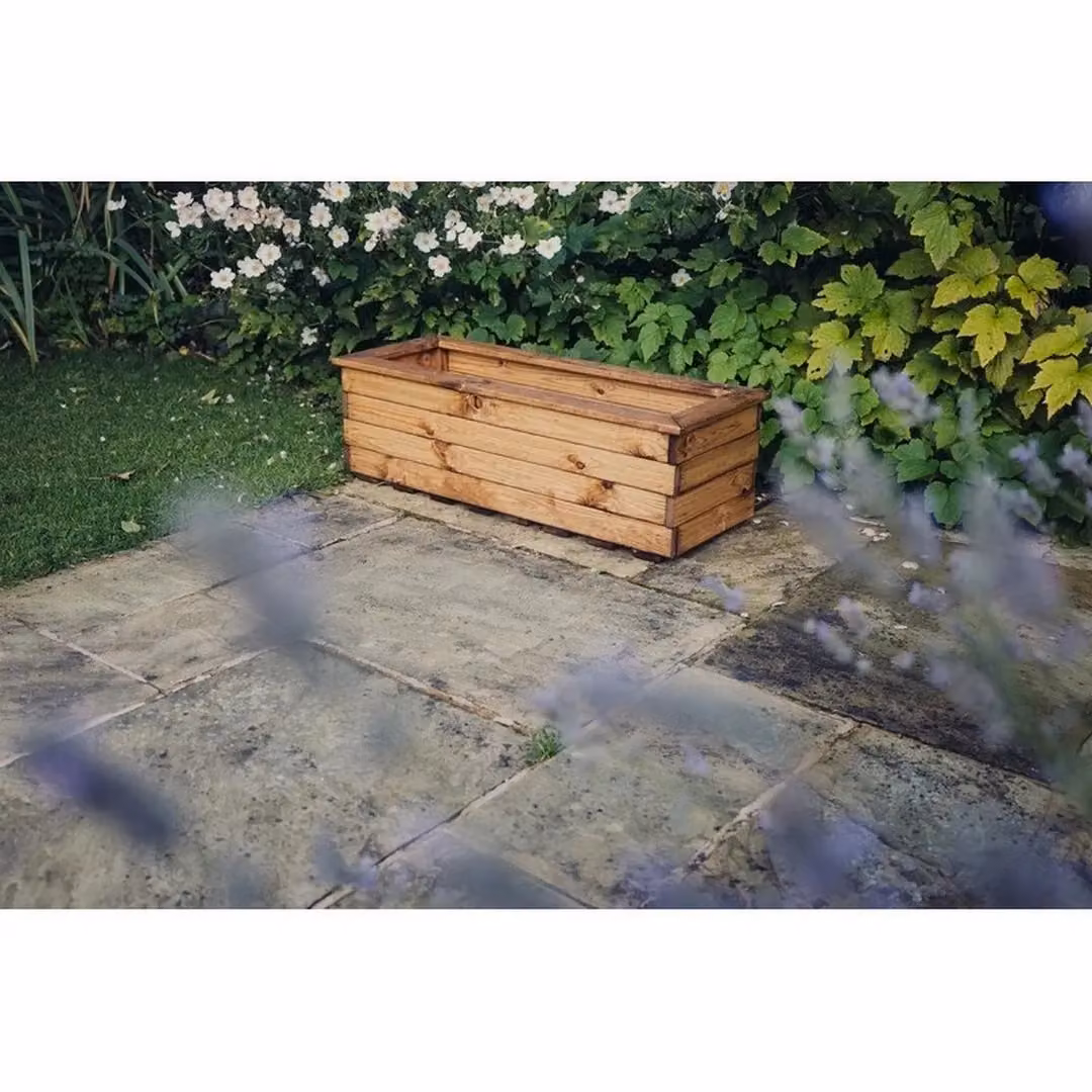 Churnet Valley Garden Furniture Ltd Valley Trough XL Garden Planter, Brown, Pack of 3 – 3