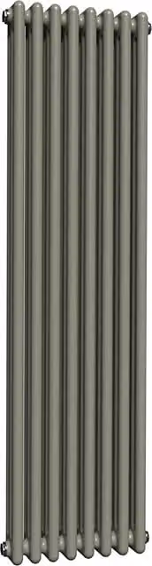 Lux Heat Vertical Column Radiator in Dark Sage, H 150 cm x W 38 cm