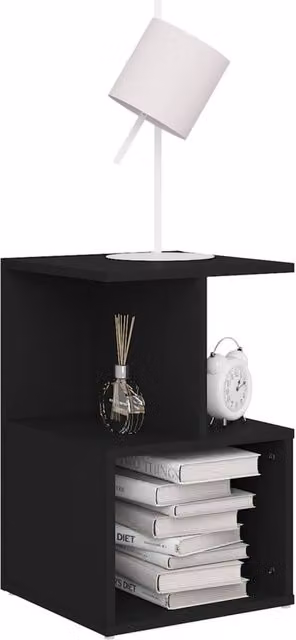 Berkfield Home Elegant Bedside Cabinets, 2 Piece Set in Black, W/D/H: 35 x 35 x 55 cm – 1