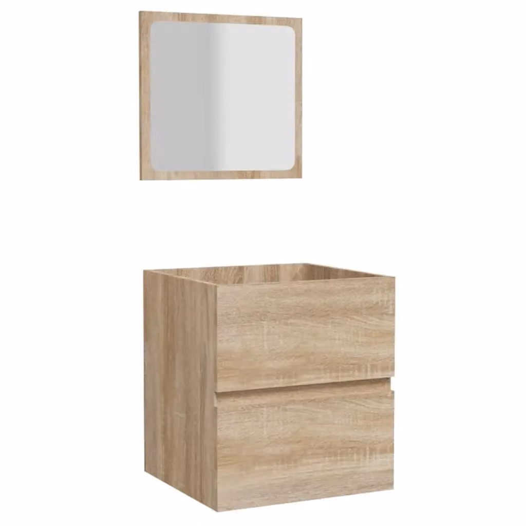 Berkfield Home Wall Mounted Bathroom Cabinet with Mirror in Sonoma Oak Brown – 2