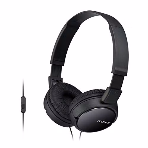 Sony MDR-ZX110AP On-Ear Wired Headphones with Microphone, Black – 2