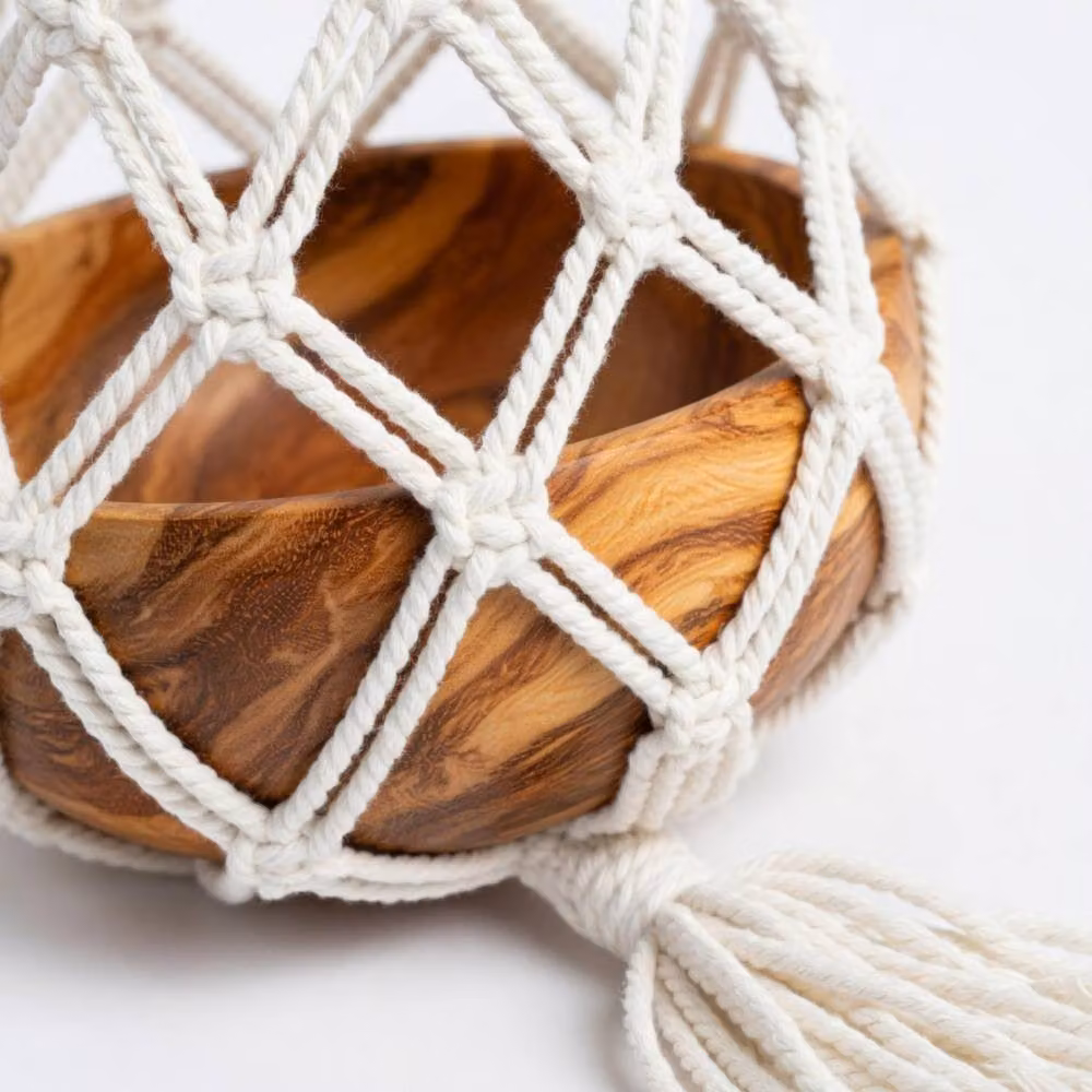 KDMD Handcrafted Macrame Plant Hanger in Beige, Sand and White, 75 cm – 2