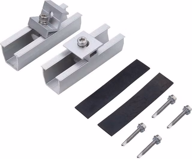 SPETLEK Solar Panel Roof Mounting Rail Brackets Clamp Fixing Kit in Silver – 1