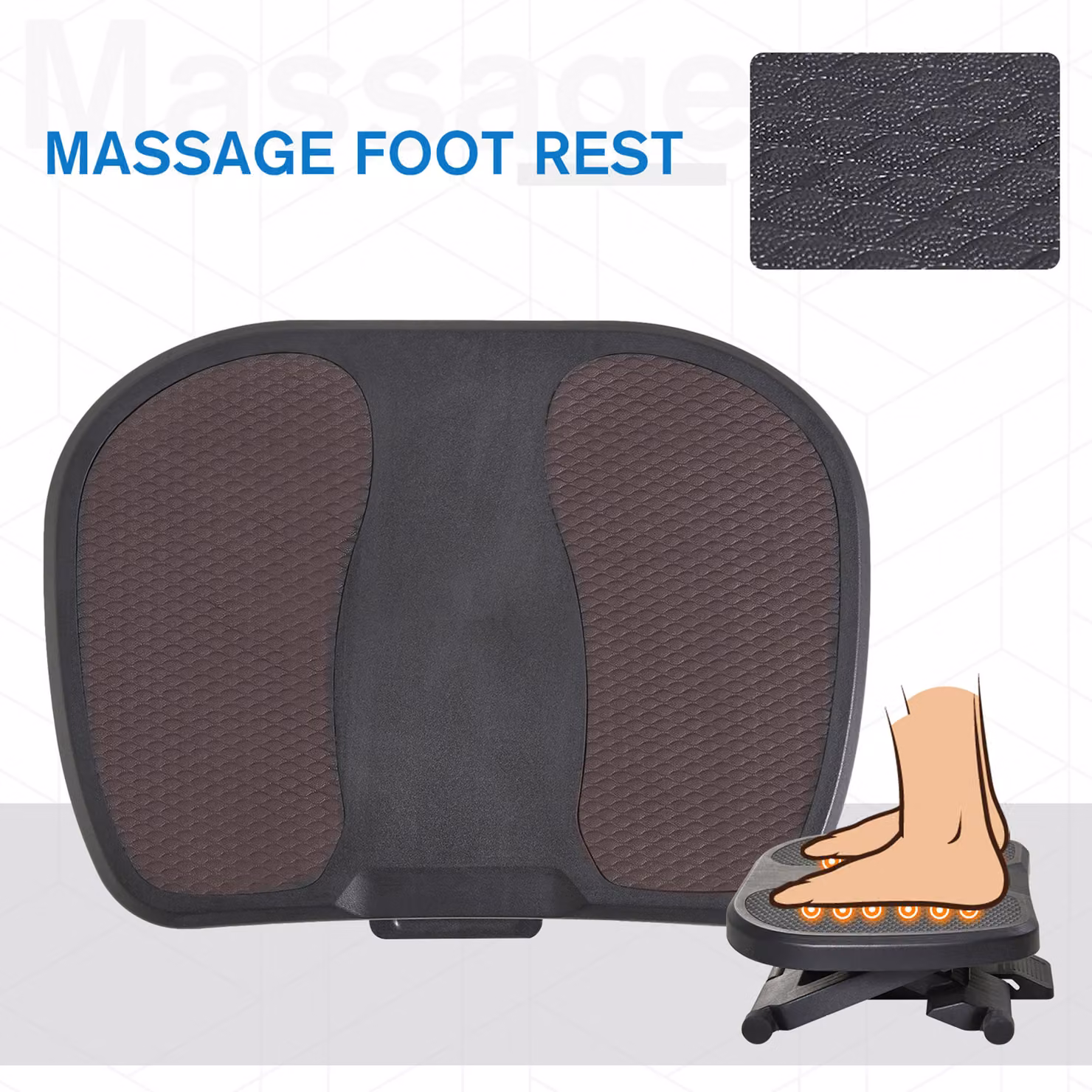 HOMCOM Adjustable Height and Angle Office Footrest in Black – 5